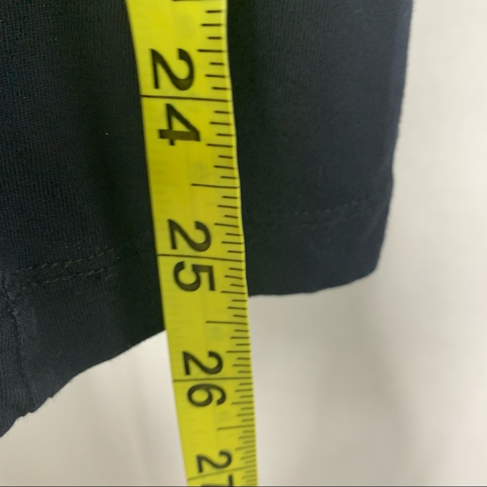 Chaus Organic Ruched Crewneck Solid Black T Shirt - Picture 9 of 10